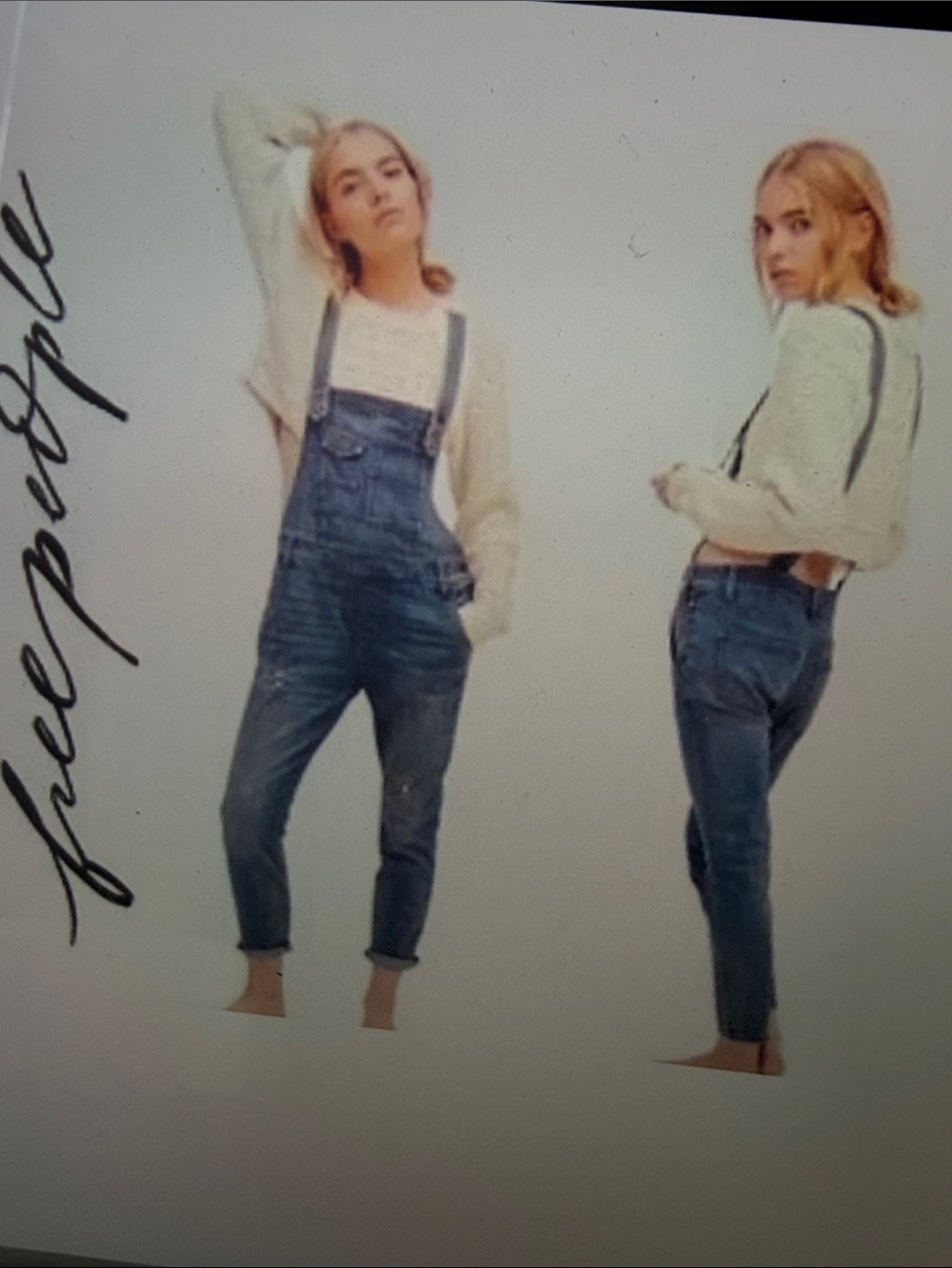 Free People Blue Denim Overalls Sz2